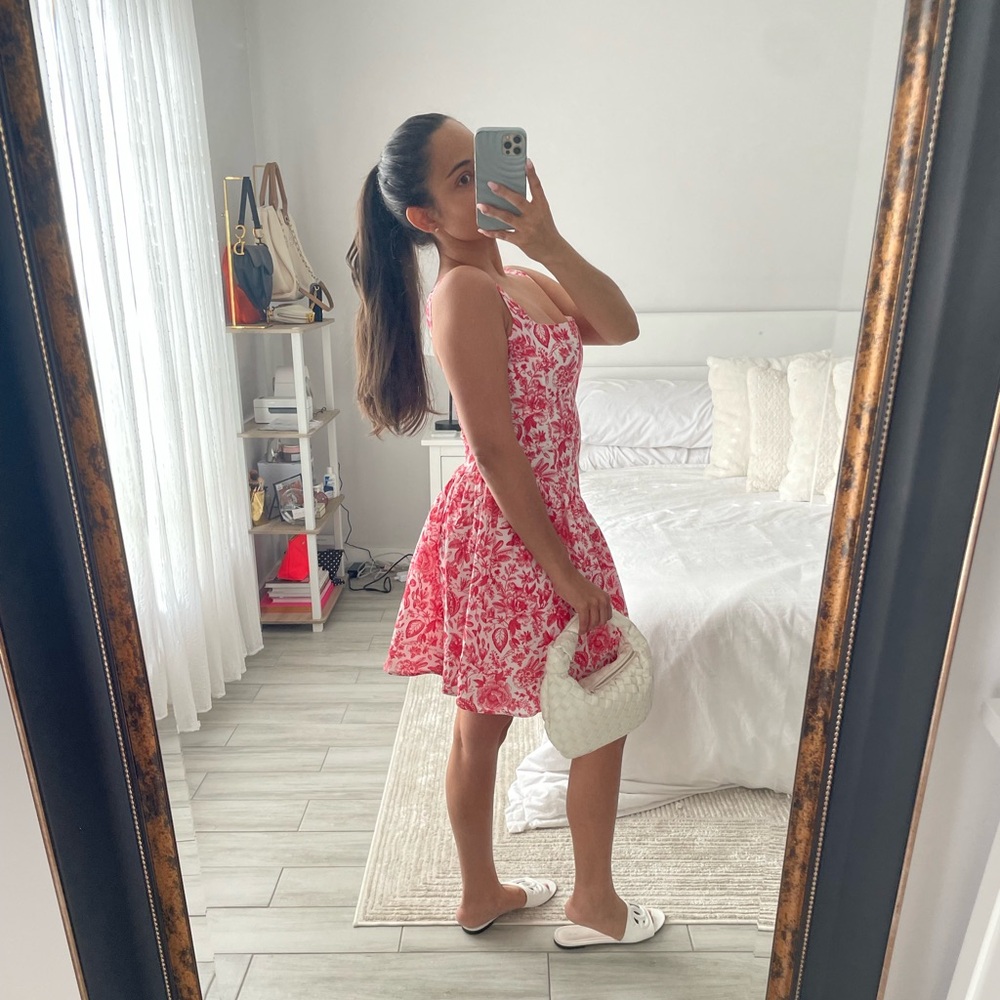 COMMENSE Red & White Floral Mini Dress - Picture 3 of 7